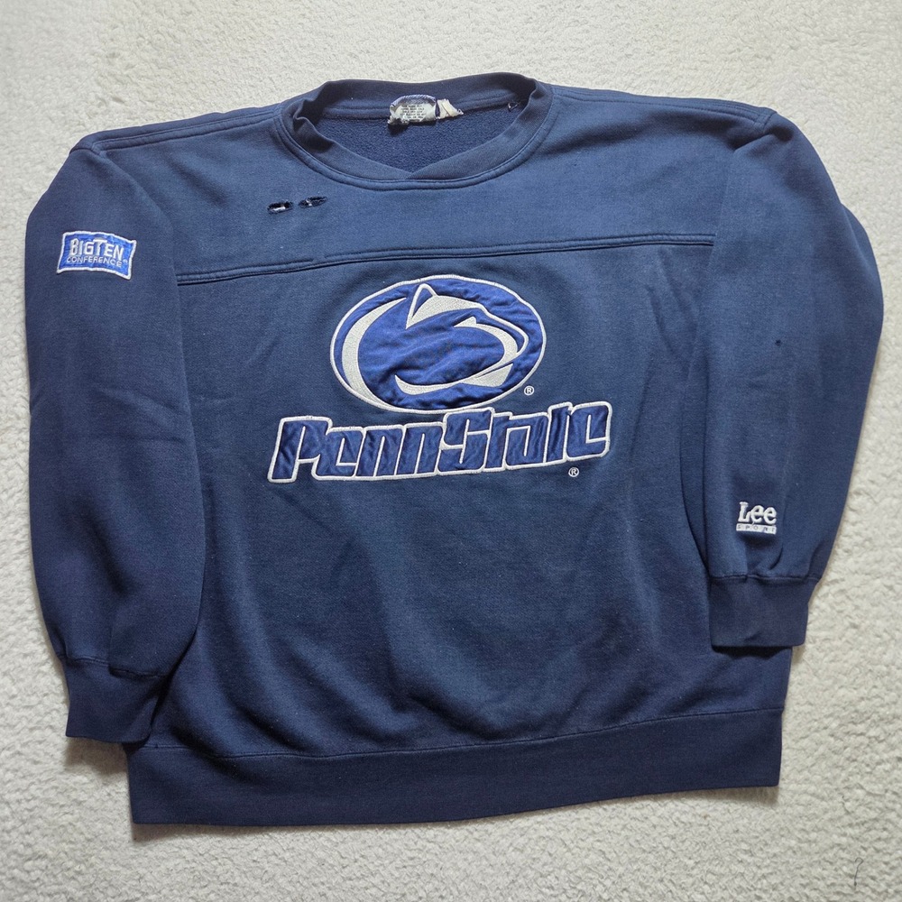 Vintage 90s Lee Sport Penn State Sweatshirt Mens Large Distressed Big Ten NCAA